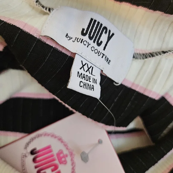 Juicy Couture Striped Black and White Women's Top Size XL New With Tags - Picture 14 of 14